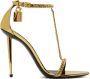TOM FORD Gold Laminated Heeled Sandals - Thumbnail 1