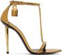 TOM FORD Gold Mirror Padlock Pointy Heeled Sandals - Thumbnail 1