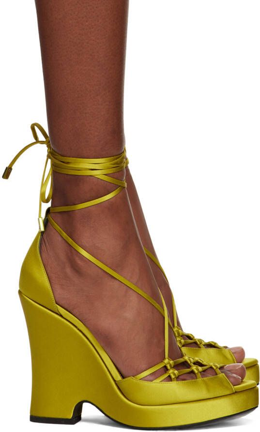 TOM FORD Green Ankle Wrap Heeled Sandals - Picture 4