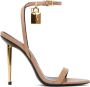 TOM FORD Taupe Padlock Pointed Naked Heeled Sandals - Thumbnail 1