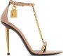 TOM FORD Taupe Padlock Pointy Naked Heeled Sandals - Thumbnail 1