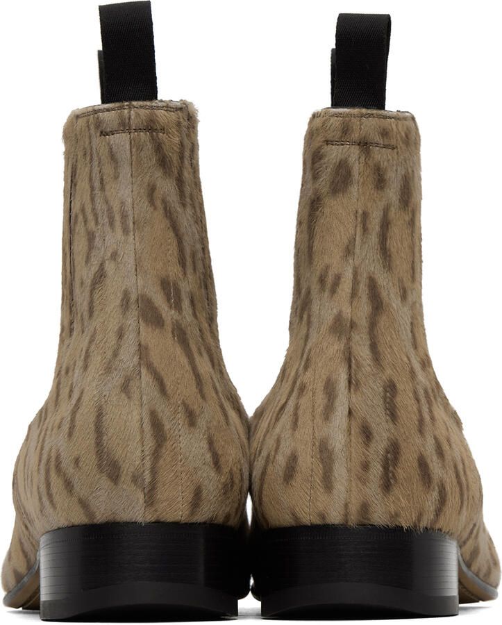 TOM FORD Beige Leopard Chelsea Boots