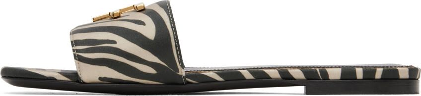 TOM FORD Black & Beige Logo Sandals - Picture 4