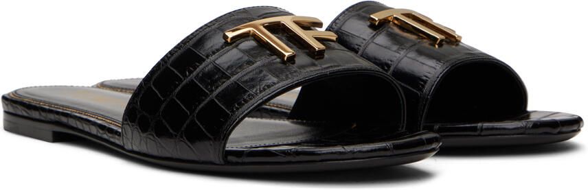 TOM FORD Black Croc Sandals - Picture 4