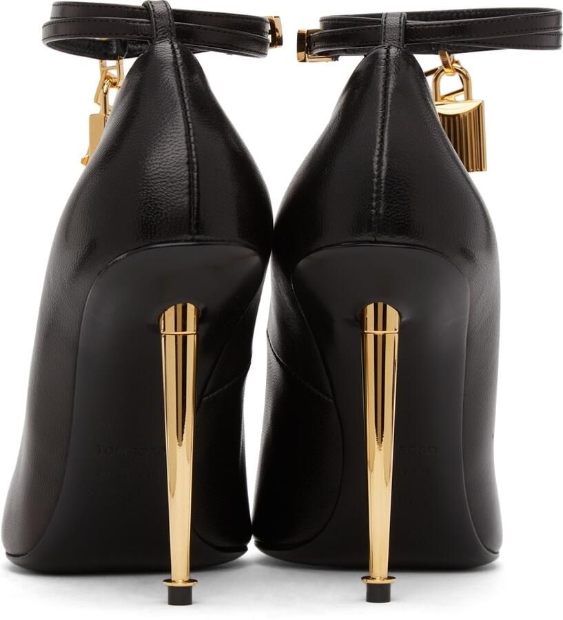 TOM FORD Black Goatskin Padlock 105 Heels