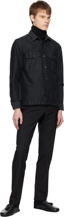 TOM FORD Black Leather Loafers - Picture 3