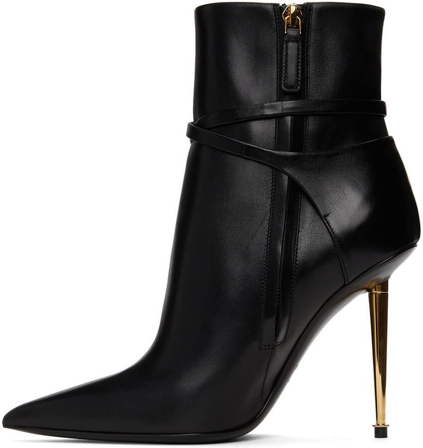 TOM FORD Black Leather Padlock 105 Ankle Boots