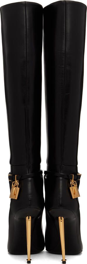 TOM FORD Black Padlock Boots - Picture 5