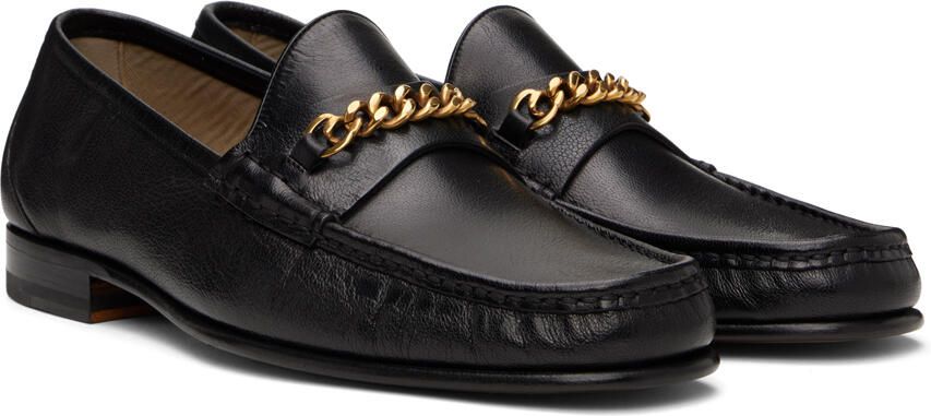 TOM FORD Black York Chain Loafers - Picture 2