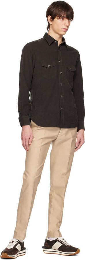 TOM FORD Brown James Sneakers - Picture 4