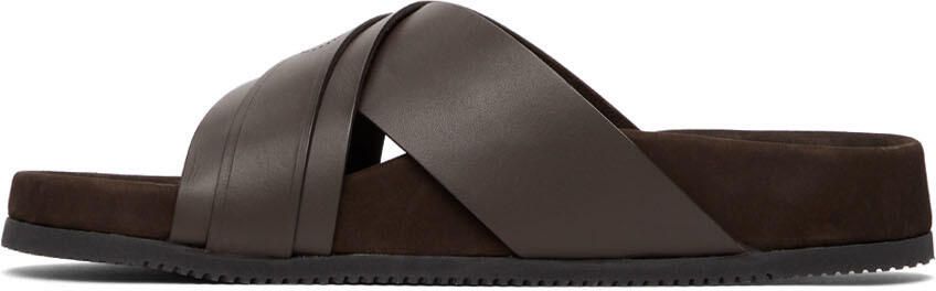TOM FORD Brown Leather Wicklow Sandals - Picture 4