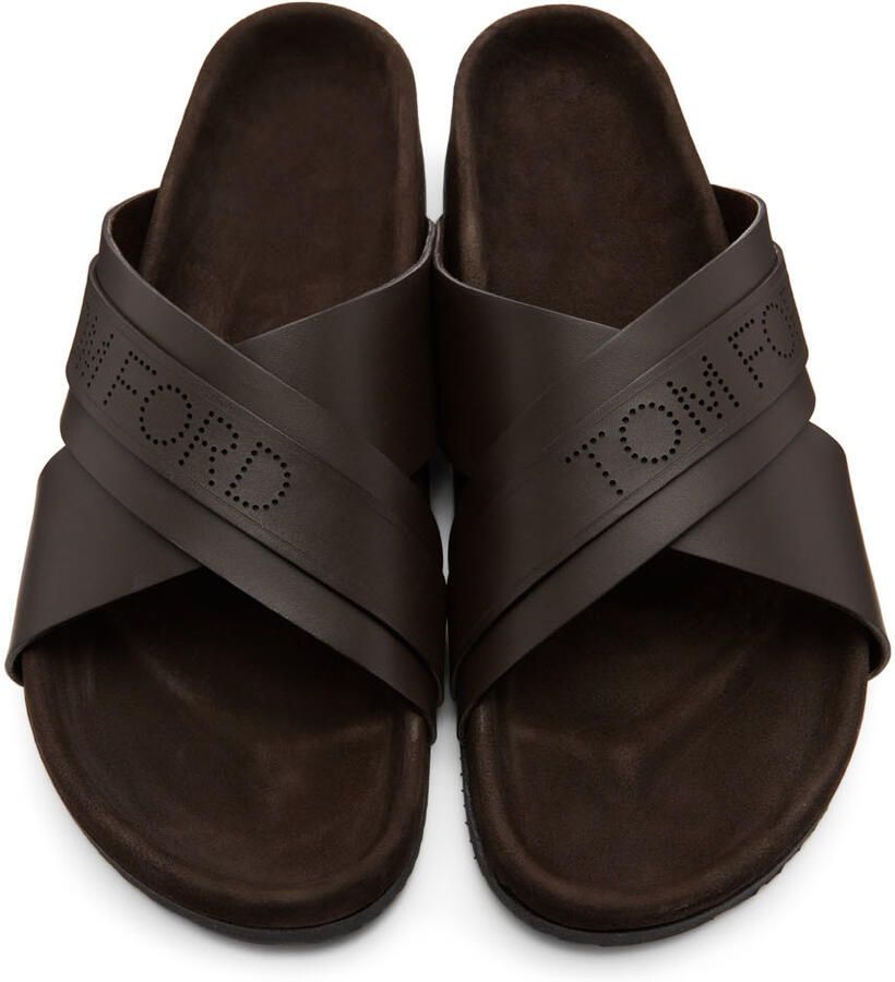 TOM FORD Brown Leather Wicklow Sandals