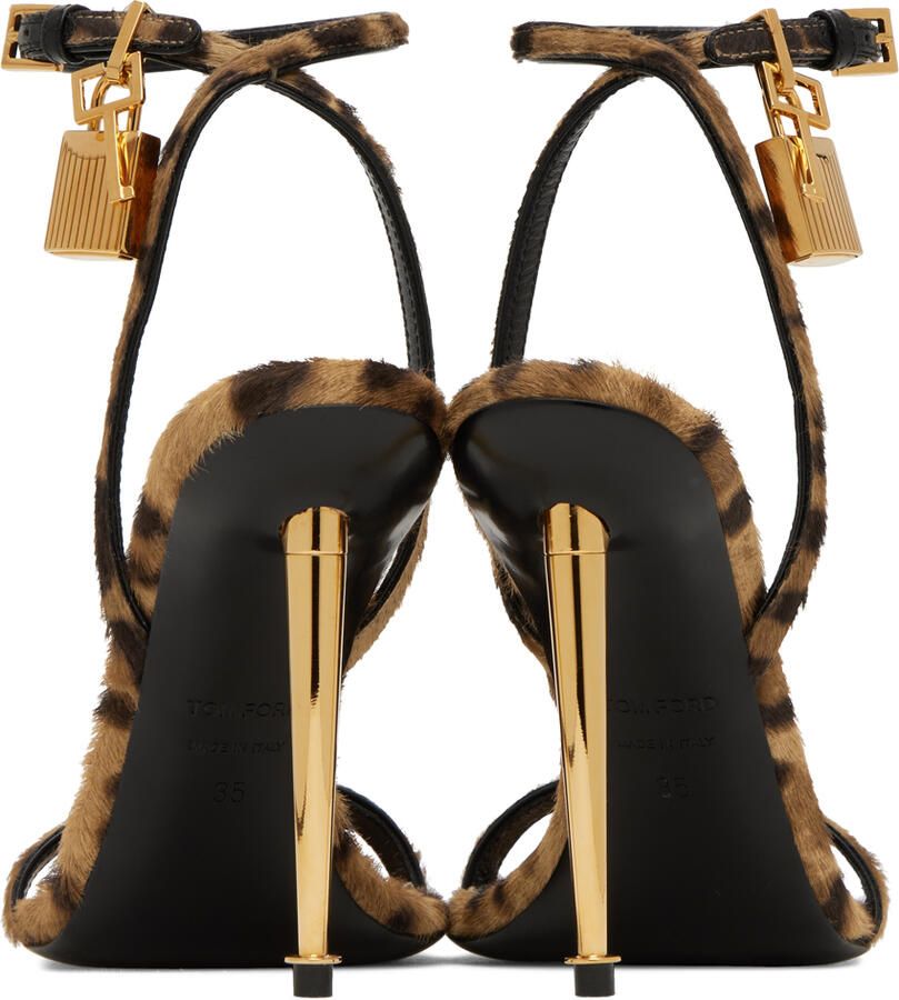 TOM FORD Brown Padlock 105 Heeled Sandals