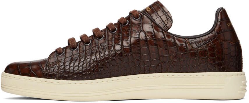 TOM FORD Brown Warwick Sneakers - Picture 3