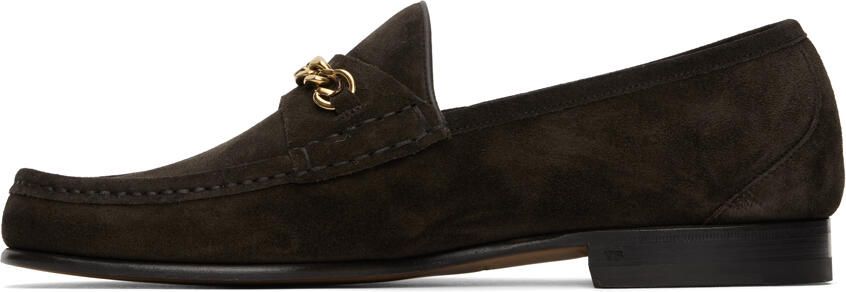 TOM FORD Brown York Chain Loafers - Picture 3