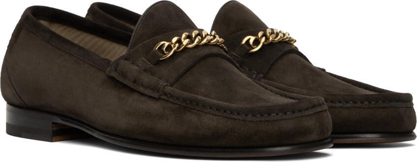 TOM FORD Brown York Chain Loafers - Picture 2