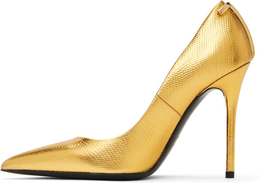 TOM FORD Gold Iconic T Pumps - Picture 3