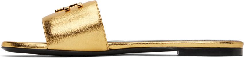 TOM FORD Gold Metallic Slides - Picture 3