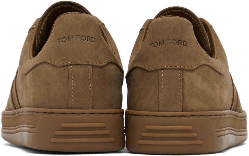 TOM FORD Khaki Suede Radcliffe Sneakers - Picture 2