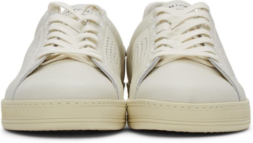 TOM FORD Off-White Grained Leather Warwick Sneakers - Picture 5