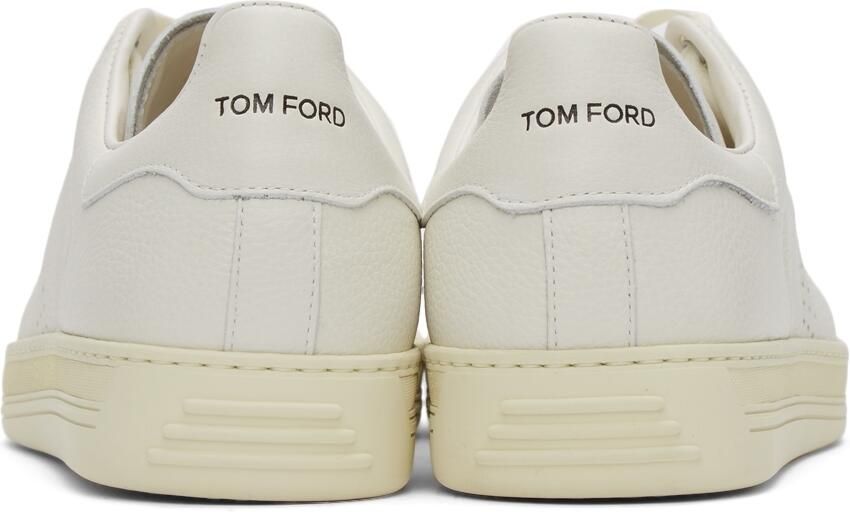 TOM FORD Off-White Grained Leather Warwick Sneakers - Picture 2