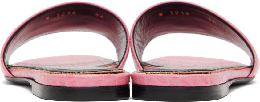 TOM FORD Pink Croc-Embossed Slides