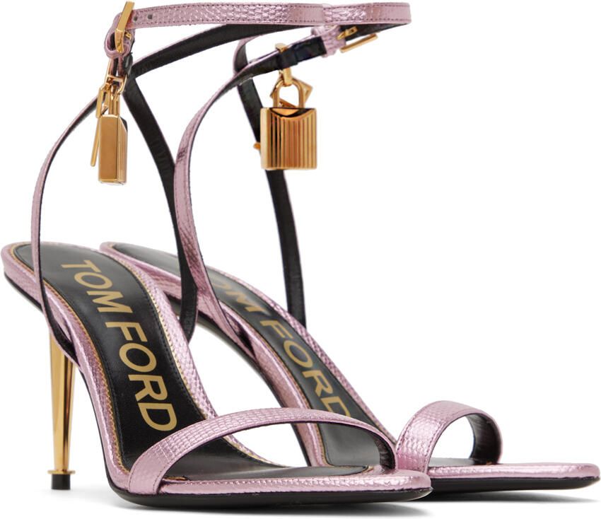 TOM FORD Pink Padlock Heeled Sandals - Picture 2