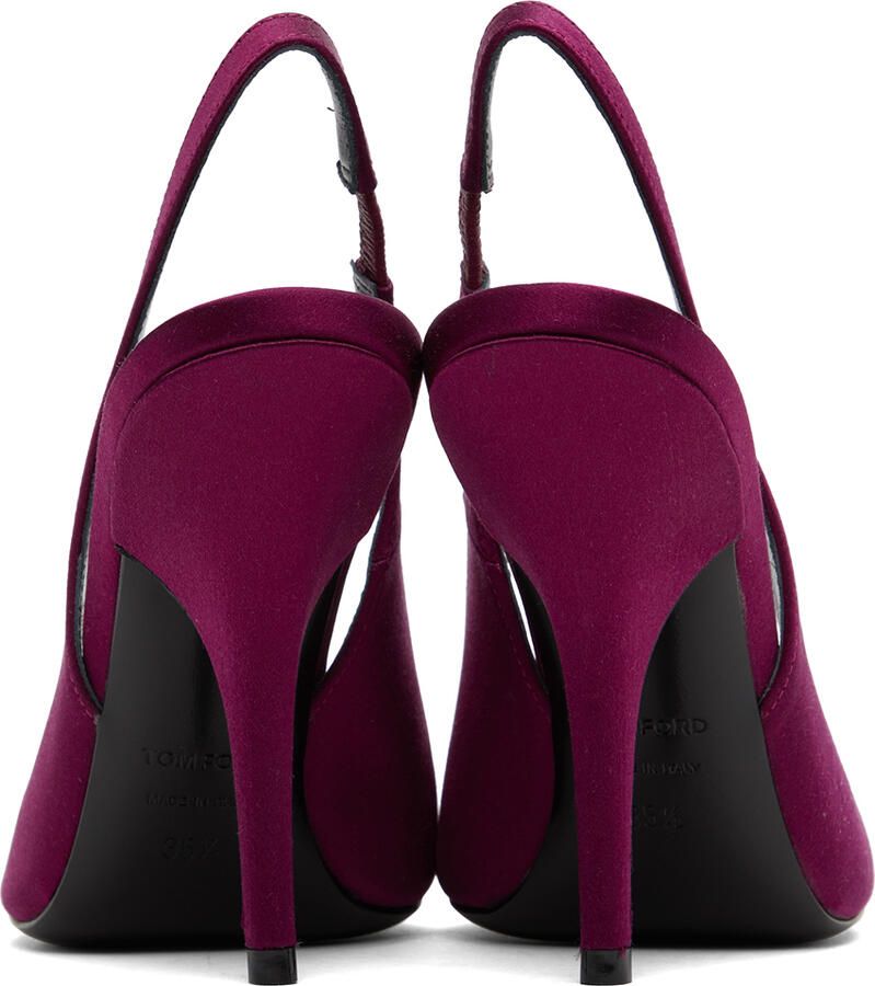 TOM FORD Purple Satin Slingback Heels