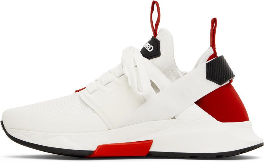 TOM FORD White & Red Jago Sneakers - Picture 3