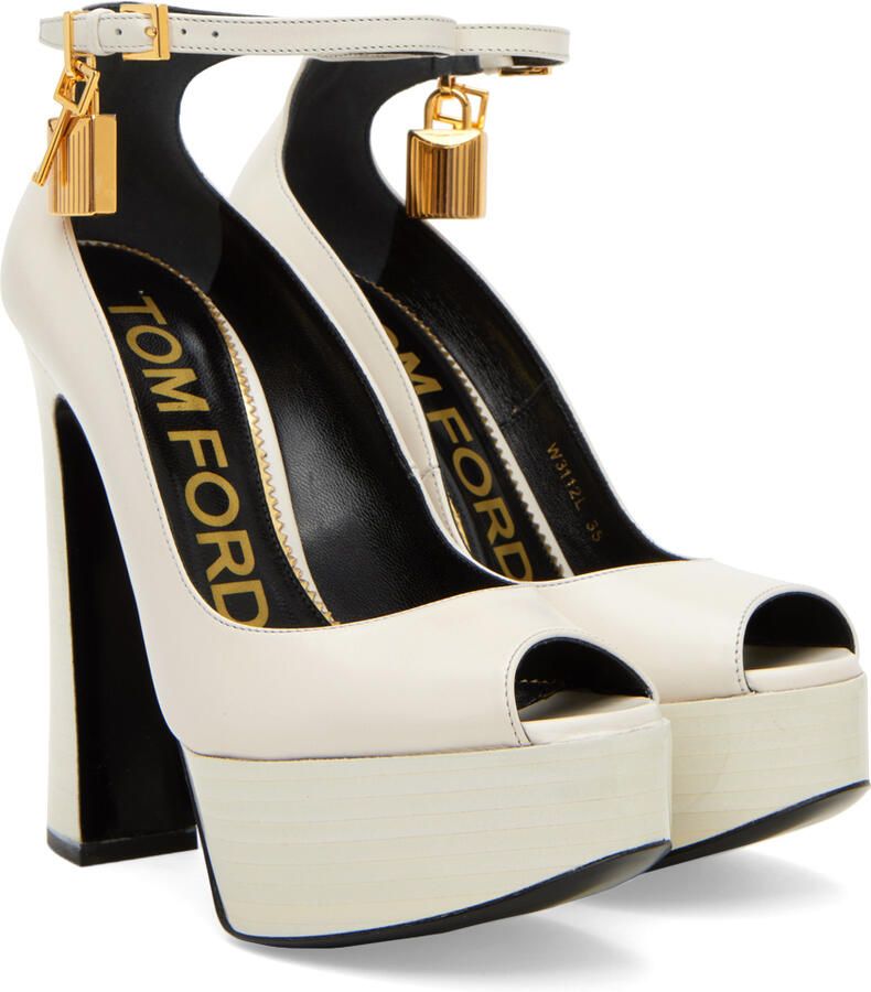TOM FORD White Peep Toe Platform Pumps - Picture 3
