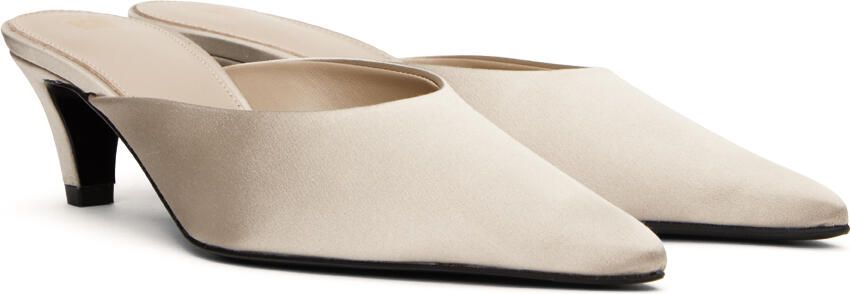 TOTEME Beige 'The Satin Mule' Heels - Picture 2