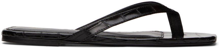 TOTEME Black Flip-Flop Flat Sandals