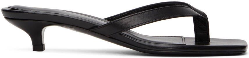 TOTEME Black 'The Flip-Flop' Heeled Sandals