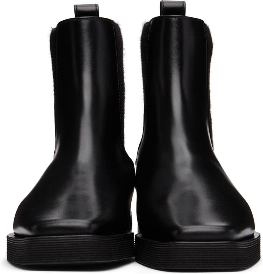 Totême Black Leather Ankle Boots - Picture 5