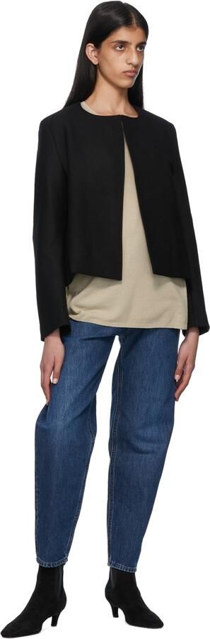 Totême Black Mid Heel Suede Boots - Picture 4