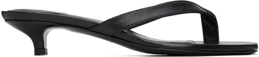 TOTEME Black 'The Flip-Flop' Heeled Sandals