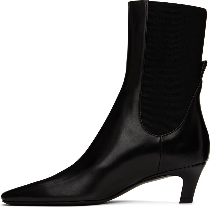 Totême Black Mid Heel Ankle Boots - Picture 2