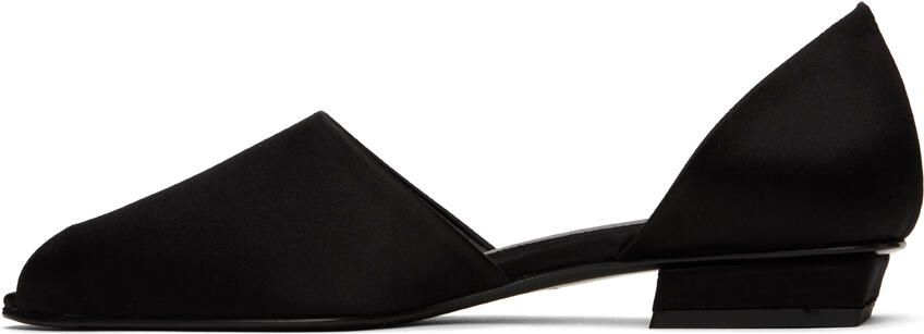 TOTEME Black 'The Peep-Toe' Slippers - Picture 3