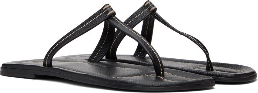 Totême Black 'The T-Strap' Sandals - Picture 3