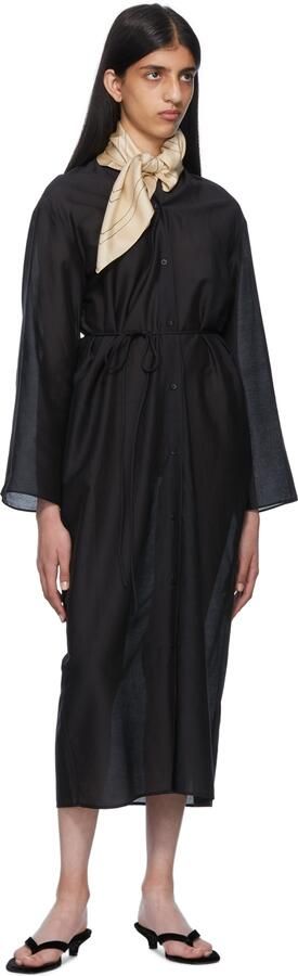 Totême Black Velvet Heeled Flip Flops - Picture 3