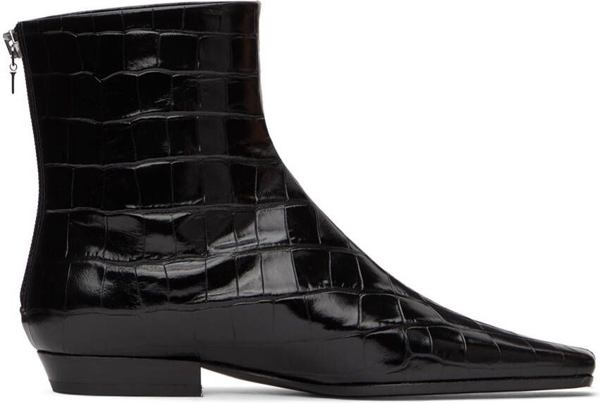 TOTEME Black Western Ankle Boots