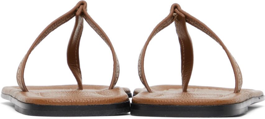 Totême Tan 'The T-Strap' Sandals - Picture 5