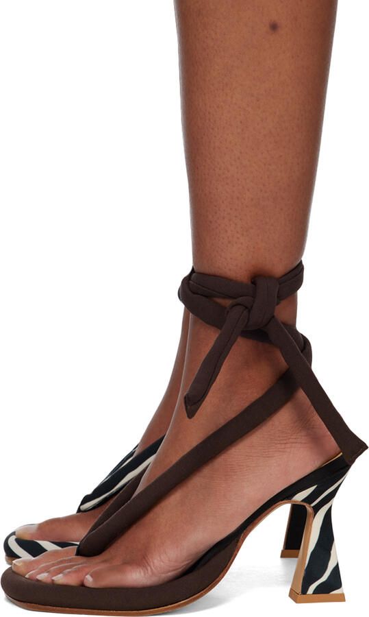 Ugo Paulon Black & Brown Gibbs Heeled Sandals - Picture 2