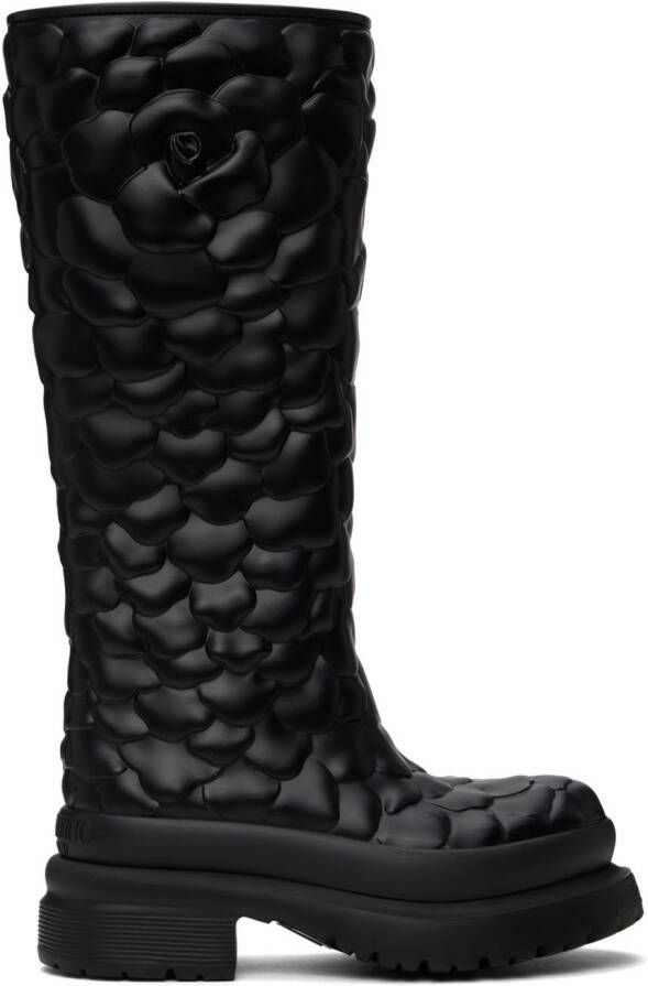 Valentino Garavani Black Atelier 03 Rose Edition Tall Boots