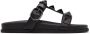 Valentino Garavani Black Roman Stud Flat Slide Sandals - Thumbnail 1