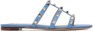 Valentino Garavani Blue Rockstud Flat Sandals