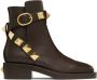 Valentino Garavani Leather Roman Stud Ankle Boots - Thumbnail 1