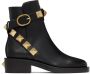 Valentino Garavani Leather Roman Stud Boots - Thumbnail 1