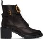 Valentino Garavani Leather VLogo Combat Boots - Thumbnail 1