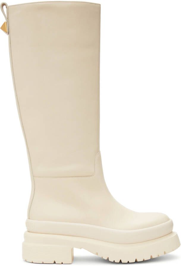 Valentino Garavani Off-White Roman Stud Boots